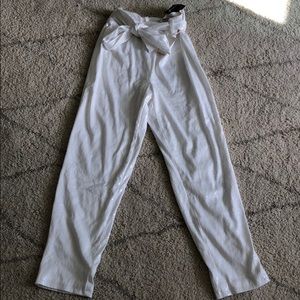 White sequin pants